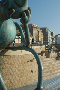 An apropos photograph of a beach sculpture in Scheveningen, Netherlands.