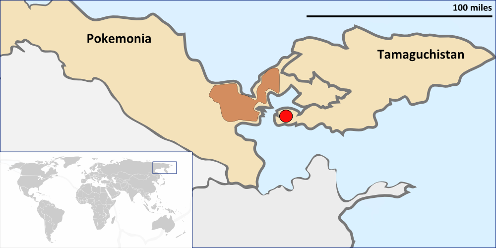 Map of Pokemonia and Tamagotchistan